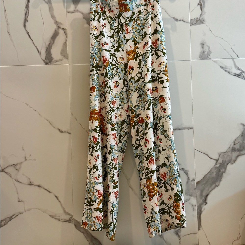 Lucy Paris Green and Orange Wide Leg pants